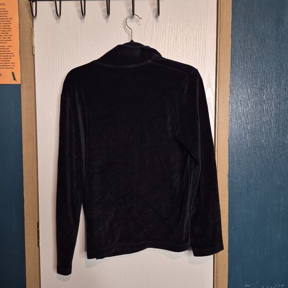 824 vintage lauren ralph lauren velour 1/4 zip jacket sweatshirt - Picture 2 of 3
